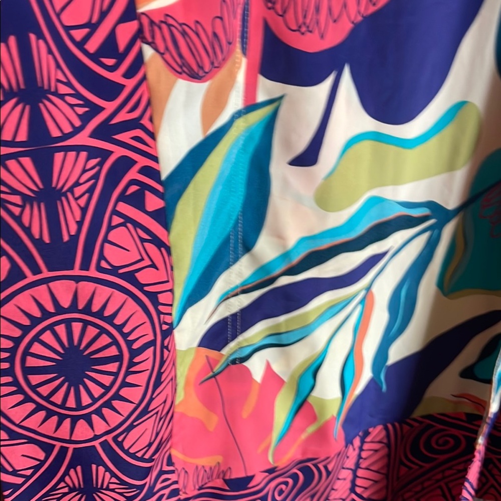 NEW….Soft Surroundings Multicolor Tropical caftan / open cardigan - Picture 3 of 7